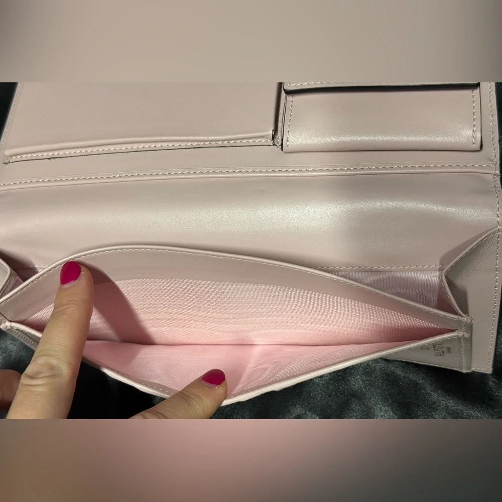 Valentino blush pink rock stud clutch/wristlet